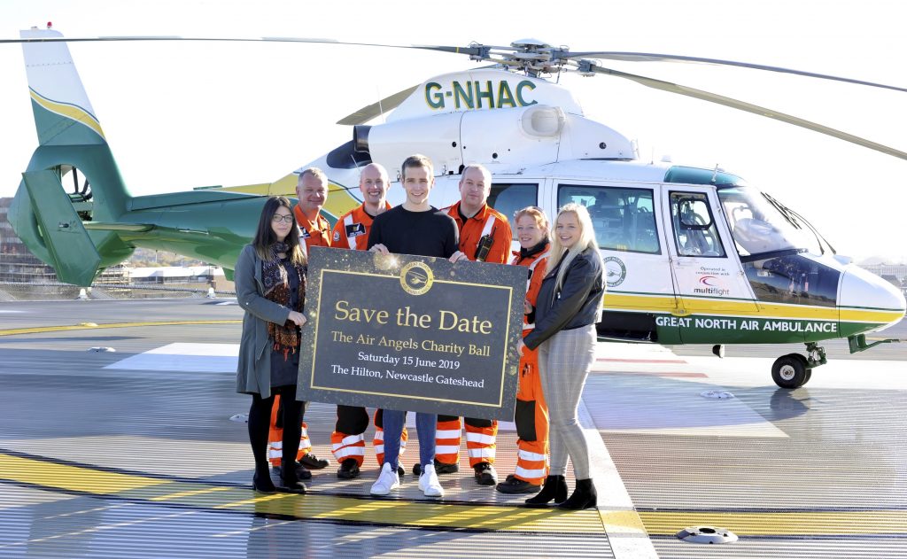 gnaas aircrew and patients promoting the air angels ball